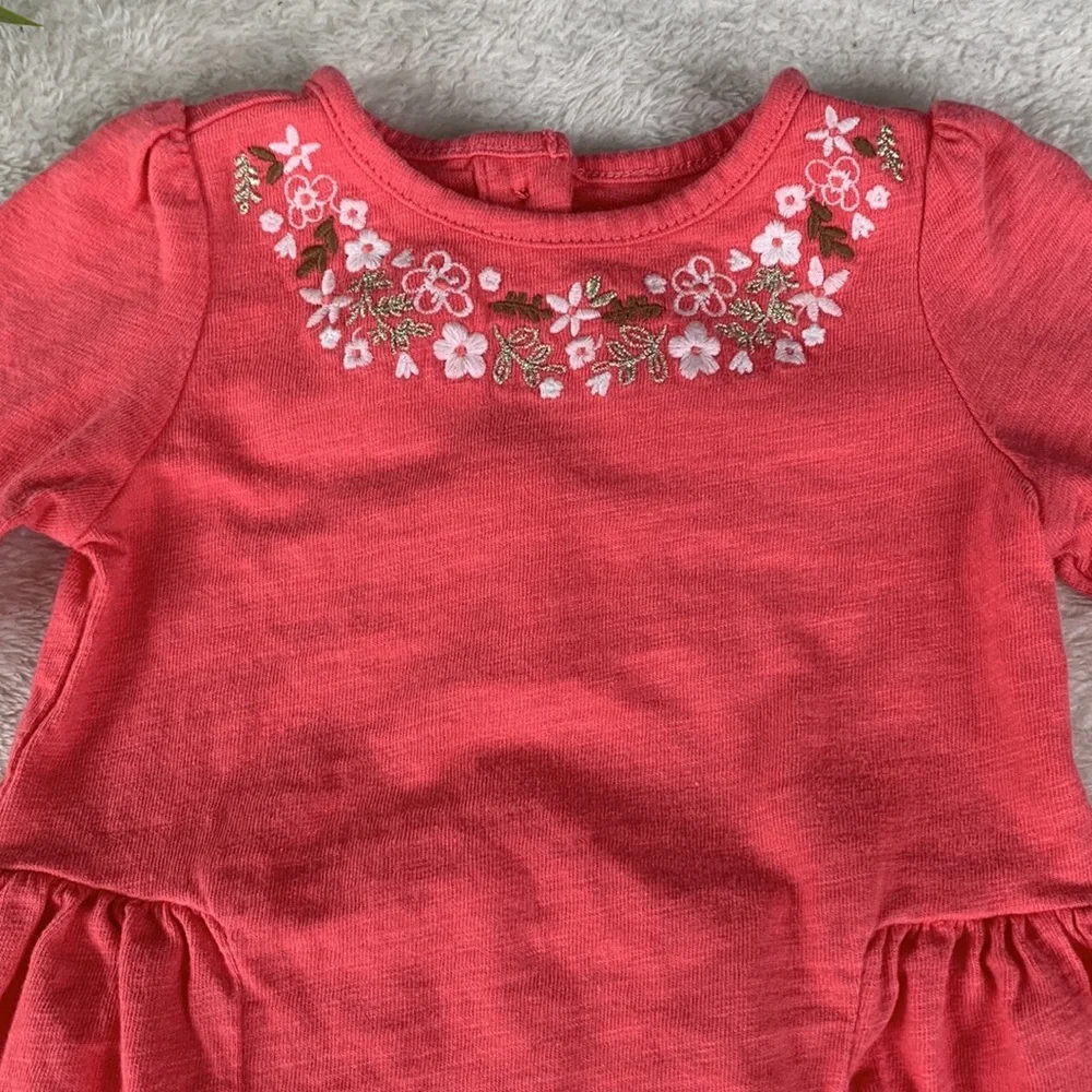 Gymboree Baby Coral Dress 3-6M Long Sleeves EUC